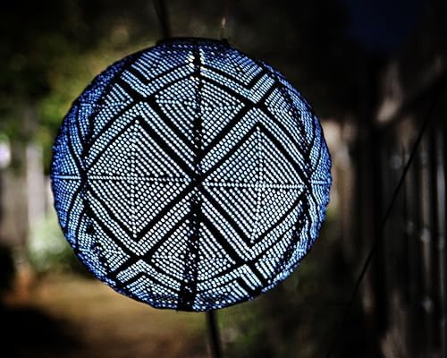 Allsop Soji Stella Boho - 12" Handmade LED Outdoor Lantern - Ink - Image 2