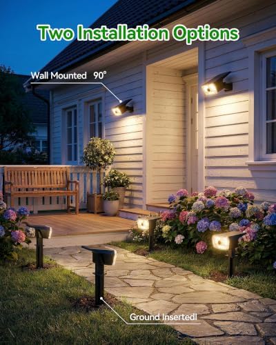 TECKNET Solar Lights Outdoor Waterproof,Solar Spot Lights,108 LED,4 Pack - Image 5
