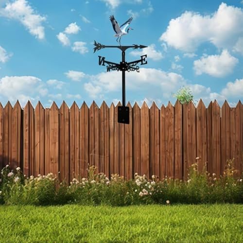 Metal Iron Art Rooster Weathervanes Rooftop Villa Wind Direction Indicator Vintage Fits Peacock Weather Vanes for Sheds Yard Pavilion (Rooster E) - Image 5