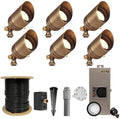 VOLT 12V Brass Fat Boy LED Outdoor Spotlight 6-Pack Kit (Bronze) by VOLT