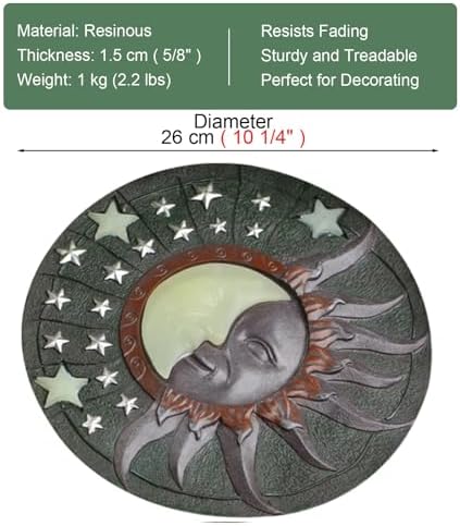 Kunovo Glowing Stepping Stone for Garden, Eco-Friendly Resinous Pavers for Flower Bed Path Walkway Decorative, Dimensional Retro Element Yard Lawn Décor (Size : Style6), 58741 - Image 6