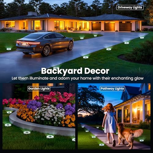 SOLPEX Solar Ground Lights Outdoor, Pathway Lights 20 Pack Cool White - Image 2
