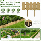 Evelyne Garden Border Plastic Edging: Wooden Fence Design - 16pcs Timber Yard Landscaping Fence Liner Lawn Edge Barrier - 20ft Kit of Decorative Lawn Panels Elements -Landscaping Edging-GMT-10374-F16 - Image 2