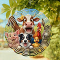Farmhouse Wind Spinner for Garden Yard 12In, Funny Cow Horse Pig Face Cute Dog Duck Chicken Donkey 3D Stainless Steel Kinetic Hanging Wind Spinners Rustproof Outdoor Decor for Lawn Patio Home by Unknown
