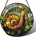 Stained Glass Window Hanging Snails Suncatcher Gifts for Women 9.8" by amderven