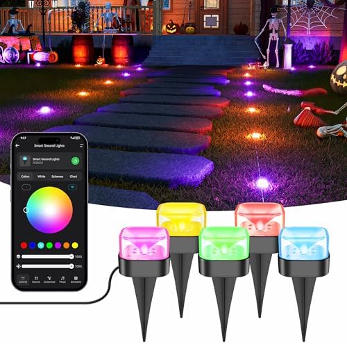 Brizled Halloween Lights Outdoor, 50ft Color Changing Smart Ground Lights by Brizled