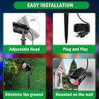 Christmas Halloween Spotlight Outdoor, 12W Color Changing Outdoor Floodlight Fixture with Stake for Garden Yard Path, 120V Waterproof Landscape Lighting Plug in with Remote (4 Pack) - Image 5