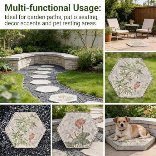 Garden Stepping Stones, Outdoor Pathway Decorative Stepping Stones, Garden Ornaments, Horticultural Decorative Stones, Decorative Stones For Courtyards, Patios, Gardens, Or Pathways(Multi-colored-C) - Image 2