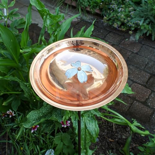 Achla Designs Dogwood Copper Birdbath with Stake - Image 6