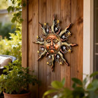 TERESA'S COLLECTIONS Sun Metal Wall Art for Outdoor Decor,21" Bronze Sun Face 3D Wall Decor for Garden Decor,Rustic Retro Hanging Sculpture for Outside Living Room Home Patio Farmhouse Gifts for Mom - Image 3