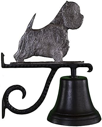 Montague Metal Products 7.75″ Diameter Cast Bell with Ornament, Hanging Bell, Dinner Bell, Heavy Duty Cast Aluminum (Westie) by MontagueMetalProducts