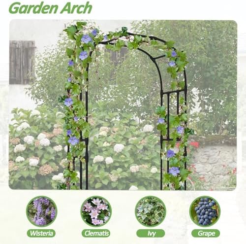 Thickened Metal Garden Arch-59L*94.5H,Trellis for Climbing Plants Outdoor - Image 6