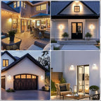 PARTPHONER Dusk to Dawn Outdoor Light Fixtures, 2-Pack Sensor Porch Lights, Waterproof Exterior Wall Sconce Lighting Lamp, Waterproof Wall Lantern for House, Doorway, Garage (White) - Image 6