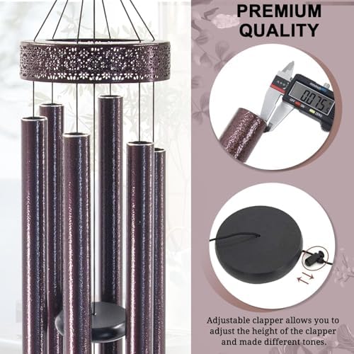 ASTARIN 48'' Wind Chimes for Outside Deep Tone - Large Windchimes with 6 Heavy Tubes, Memorial Wind Chimes Outdoor for Garden Hanging Décor,Sympathy Gifts，Bronze - Image 3