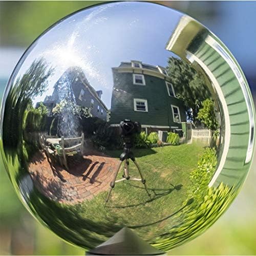 14 inch Gazing Ball,Silver Stainless Steel Garden Sphere Mirror Globe Ball,Polished Reflective Smooth Hollow Ball,Durable Shiny Decorations for Garden Patio Yard Home by Unknown