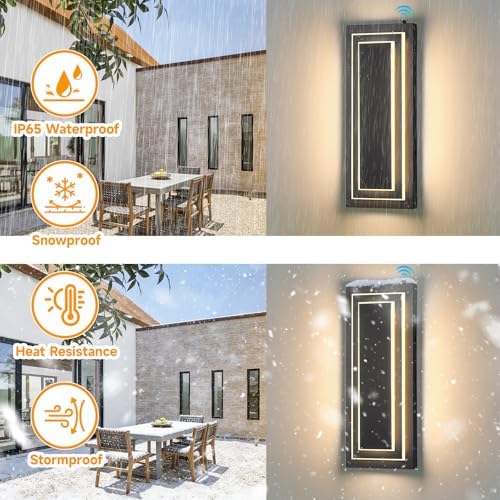 Dusk to Dawn Outdoor Wall Light,Exterior Light Fixtures 15.7 in,24W - Image 4