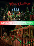 4 Pack Solar Christmas Lights Outdoor Waterproof, 132FT 400LED Solar String Lights Green Wire Fairy Lights, Solar Twinkle Lights with 8 Lighting Modes for Xmas Garden Decorations (Red&Green) - Image 5