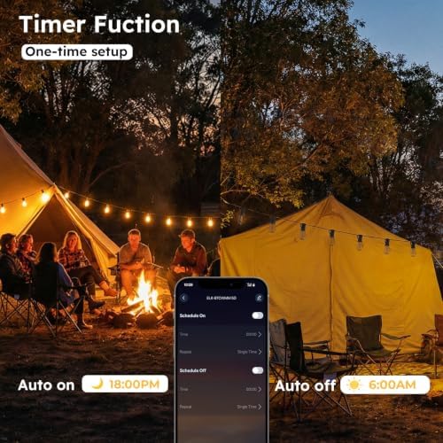 GvvooHome 100FT Outdoor String Light with S11 Plastic Bulbs, Low-Voltage LED Patio Light with App & Remote, Music Sync, 4 Lighting Modes, Dimmable & Waterproof for Backyard, Porch, Garden, Deck, Party - Image 5