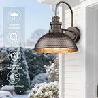Casia Farmhouse Barn Lights - Rustic Wall Sconce, Exterior Outdoor Mounted Lighting Fixture, Vintage Wall Light, Porch Lantern Lamp for Front Door,Porch,Patio,Garge (Oil Rubbed Bronze, 1 Pack) - Image 4
