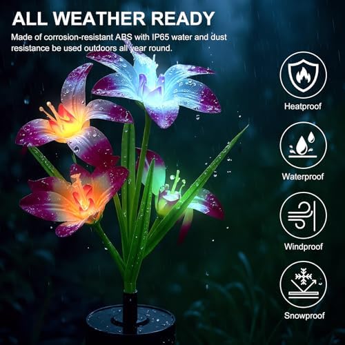 Solar Lights Outdoor, Dual Use Flower Lights with 40H Runtime - Image 5