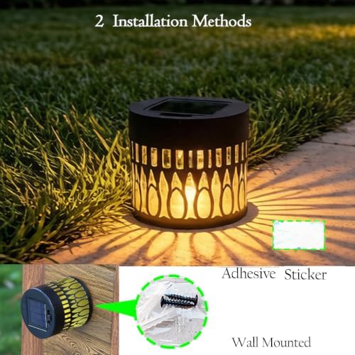 6Pcs Retro Solar Outdoor Lanterns Waterproof Wall Mount Lights - Image 6