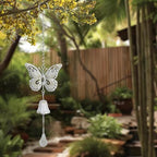 Butterfly Outdoor Dinner Bell, Clear Melodious Sound, Hanging Decor for Door Garden Tree Home Decoration(White Butterfly) - Image 2