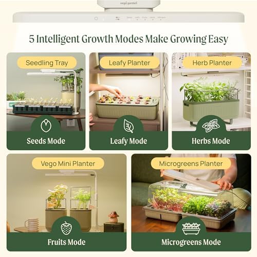 Vego Garden Grow Lights for Indoor Plants, Full Spectrum LED Grow Light with Customized 5 Modes for Seed Starting, Leafy, Herbs, Fruits & Microgreens, 1 Pack - Image 5