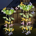 Colorful Solar Butterfly Lights for Spring & Summer Garden, 2 Pack Hanging Lights with Fluttering Butterflies & Flowers, IP65 Waterproof Outdoor String Lights for Patio, Birthday & Kids Play Area by Unknown