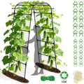 7.2FT Garden Arch Trellis for Climbing Plants, Heavy Duty Walk-Through Metal Arch with Netting, Wind-Resistant Vertical Garden Support for Cucumbers, Roses, Beans, Squash by BAG+WIZARD