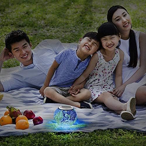 Solar Outdoor Table Lamp, Solar Powered Mosaic Glass Ball Garden Lights Waterproof Color Changing Mood Night Lights (N) - Image 2