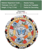 Kunovo Outdoor Garden Stepping Stone, Round Dimensional Pattern Walkway Step Stones Φ 13"", Multicolored Decorative Stone for Pathways/Lawns/Pond Areas (Style : Butterfly, Size : 2PCS), 58741 - Image 4