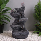Cascading Rock Water Fountain with LED Lights Resin Stone Imitation Waterfall Tabletop Fountain Relax Decor for Home Office - Image 4