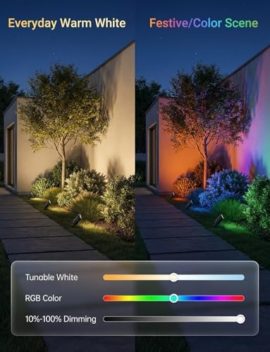 Smart RGBCW Landscape Spotlights, 12V Low Voltage Lights, 4 Pack - Image 4