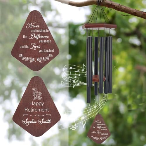 Retirement Wind Chimes Personalized, Retirement Gifts for Woman/Man, Teachers/Worker, Customized Wind Chimes, Decorative Wind Chimes Outdoor - Image 2