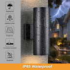 DAKAFUL Outdoor Wall Lights 2-Pack, Modern Cylinder Up and Down Light Fits Standard E26 Bulbs, Waterproof Exterior Wall Sconce for Porch Patio Door, Matte Black - Image 7
