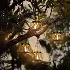 Outdoor Solar Hanging Lanterns, Black, Large, Set of 2 - Image 3