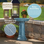 GP0110ES Harbor Gardens Bird Bath, 24 Inch, Light Blue - Image 7