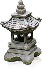 Buddha Statue,Solar Powered Pagoda Japanese Zen Garden Decor Lantern Pagoda Statue Buddha Ornament Gift,13.6in by Unknown