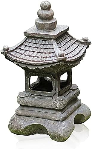 Buddha Statue,Solar Powered Pagoda Japanese Zen Garden Decor Lantern Pagoda Statue Buddha Ornament Gift,13.6in by Unknown
