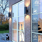 mirrea 14" Modern Outdoor Porch Light in 2 Lights, Matte Black, 4 Pack - Image 7