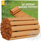 RELIANCER 24' Wooden Garden Pathway,Outdoor Roll Out Walkway,Patio Footpath by RELIANCER
