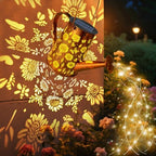VOOKRY Solar Lights Outdoor Decoration, Large Retro Hanging Metal Solar Watering Can Lights Waterproof Sunflower Garden Decor Outside for Yard Lawn Patio Porch, Birthday Gifts for Women Mom Grandma - Image 2