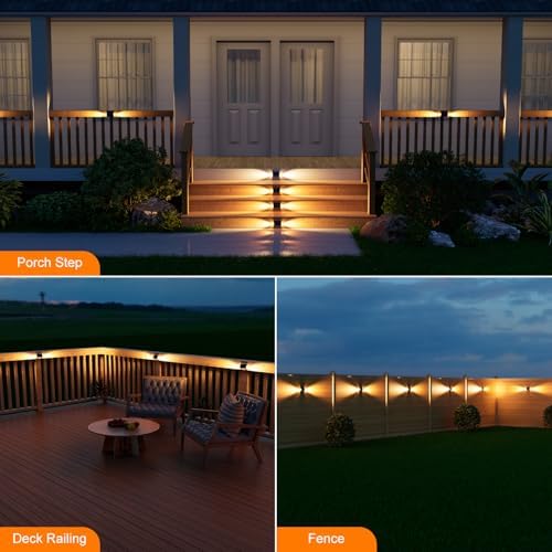 12-Pack Solar Step Lights, Waterproof, Warm White Dual-Sided Glow - Image 5