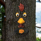 Tree Face Bird Feeder Decor Garden Decoration,Tree Hugger Yard Art Garden Decoration,Creative Multifunctional Cute Statue Yard Art Tree Hugger Sculpture for Outdoor - Pig(Chicken) - Image 5