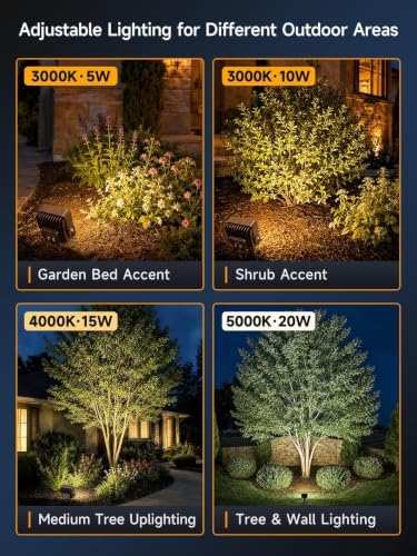 Gardenreet 12V Low Voltage Landscape Flood Lights, 5-20W, 3CCT, 12 Pack - Image 6