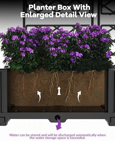Patikuin 3-Section Sturdy Weather-Resistant Raised Garden Bed with Metal Trellis, Vertical Modular Planter Box & Privacy Screen for Climbing Plants, Vegetables, Flowers - Image 3