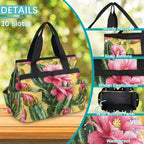 Cactus Pink Floral Garden Tool Bag with Hard Bottom and 10 Pockets - Image 5