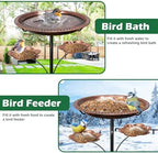 Bird Bath for Outside,Birdbaths with 2 Detachable Flower Feeders - Image 7