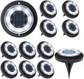 Solar Lights Outdoor Waterproof，Cool White 12 Pack 2-in-1 Ground Lights by Flacchi