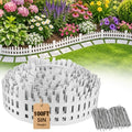 MIXC Garden Edging Border, 5" 100FT White Garden Fence with 150 Metal Stake by MIXC